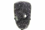 Sparkly Amethyst Geode With Metal Stand #233910-1